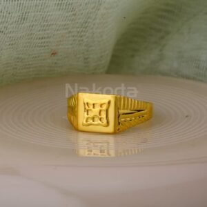 916 Gold CZ Mens Delicate Plain Ring MPR179