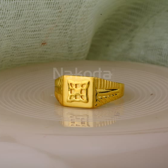 916 Gold CZ Mens Delicate Plain Ring MPR179