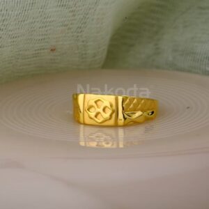 916 Gold CZ Mens Classic Plain Ring MPR178