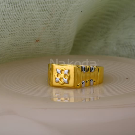 916 Gold CZ Mens Plain Ring MPR177