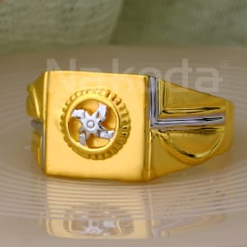 916 Gold Hallmark Mens Stylish Plain Ring MPR176 - Image 2