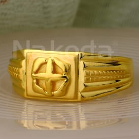 916 Gold Hallmark Mens Exclusive Plain Ring MPR173 - Image 2