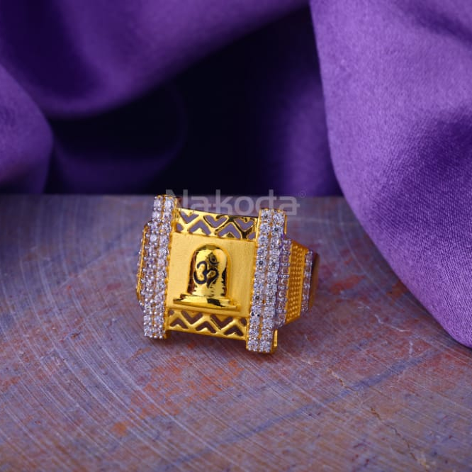 916 Gold CZ Mens Stylish Ring MR971