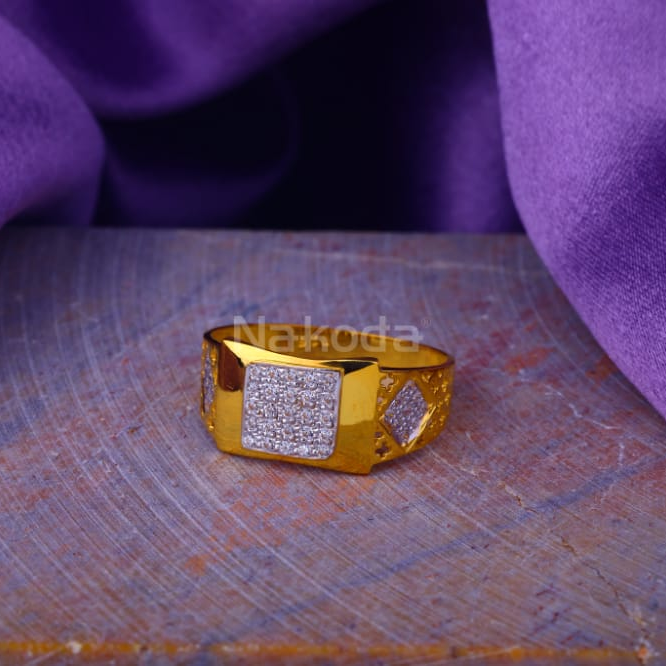 916 Gold CZ Mens Fancy Ring MR969