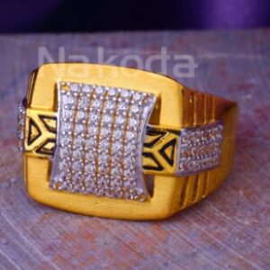 916 Gold CZ Mens Classic Ring MR965