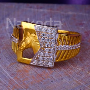 916 Gold Hallmark Stylish Mens Ring MR963 - Image 2