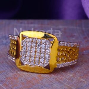 22KT Gold CZ Hallmark Stylish Mens Ring MR947
