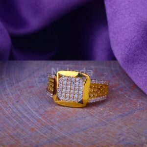 22KT Gold CZ Hallmark Stylish Mens Ring MR947