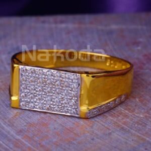 22KT Gold CZ Hallmark Fancy Mens Ring MR945