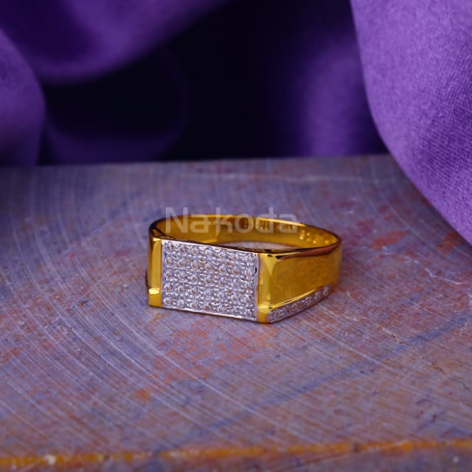 22KT Gold CZ Hallmark Fancy Mens Ring MR945