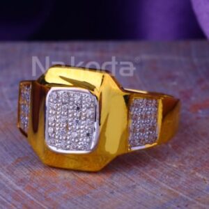 22KT Gold CZ Hallmark Exclusive Mens Ring MR944