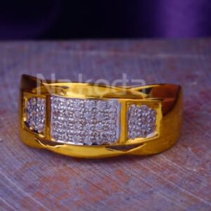 22KT Gold CZ Hallmark Designer Mens Ring MR943