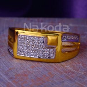 22KT Gold CZ Hallmark Classic Mens Ring MR941