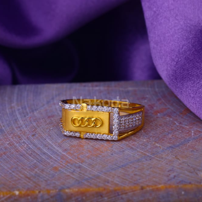 22KT Gold CZ Mens Stylish Ring MR939