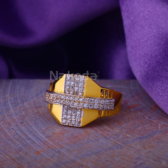22KT Gold CZ Mens Delicate Ring MR935