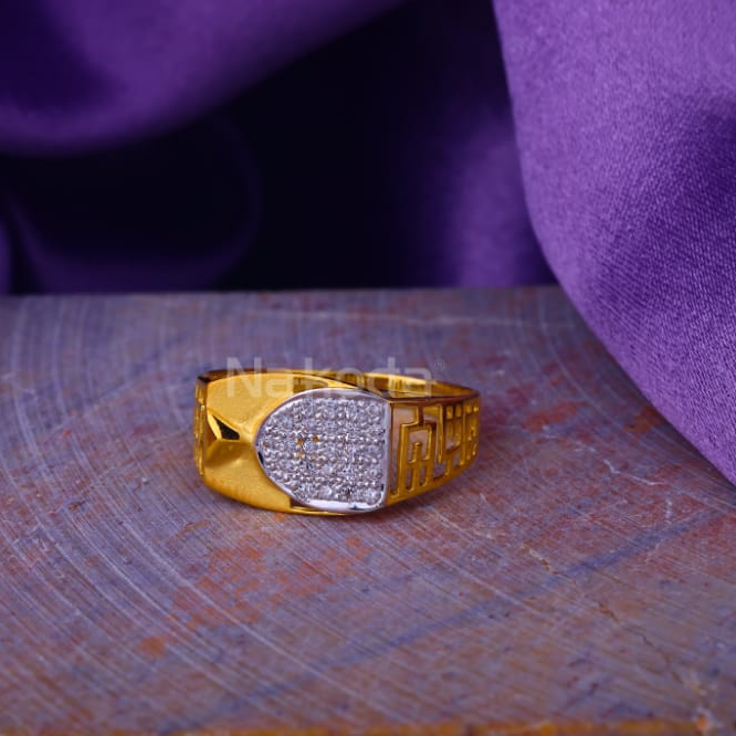 22KT Gold CZ Mens Classic Ring MR933
