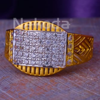 916 Gold CZ Mens Stylish Ring MR911 - Image 2