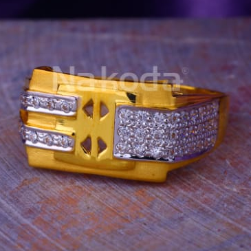 916 Gold CZ Mens Delicate Ring MR907 - Image 2