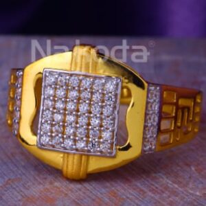 916 Gold CZ Mens Classic Ring MR905