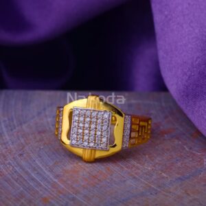 916 Gold CZ Mens Classic Ring MR905