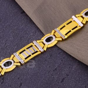 22KT Gold Mens Designer Plain Bracelet MPB319