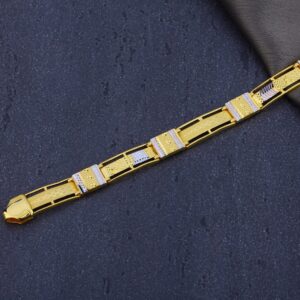 916 Gold CZ Mens Plain Bracelet MPB301