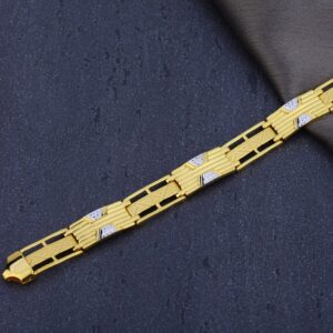 916 gold hallmark mens designer plain bracelet mpb300