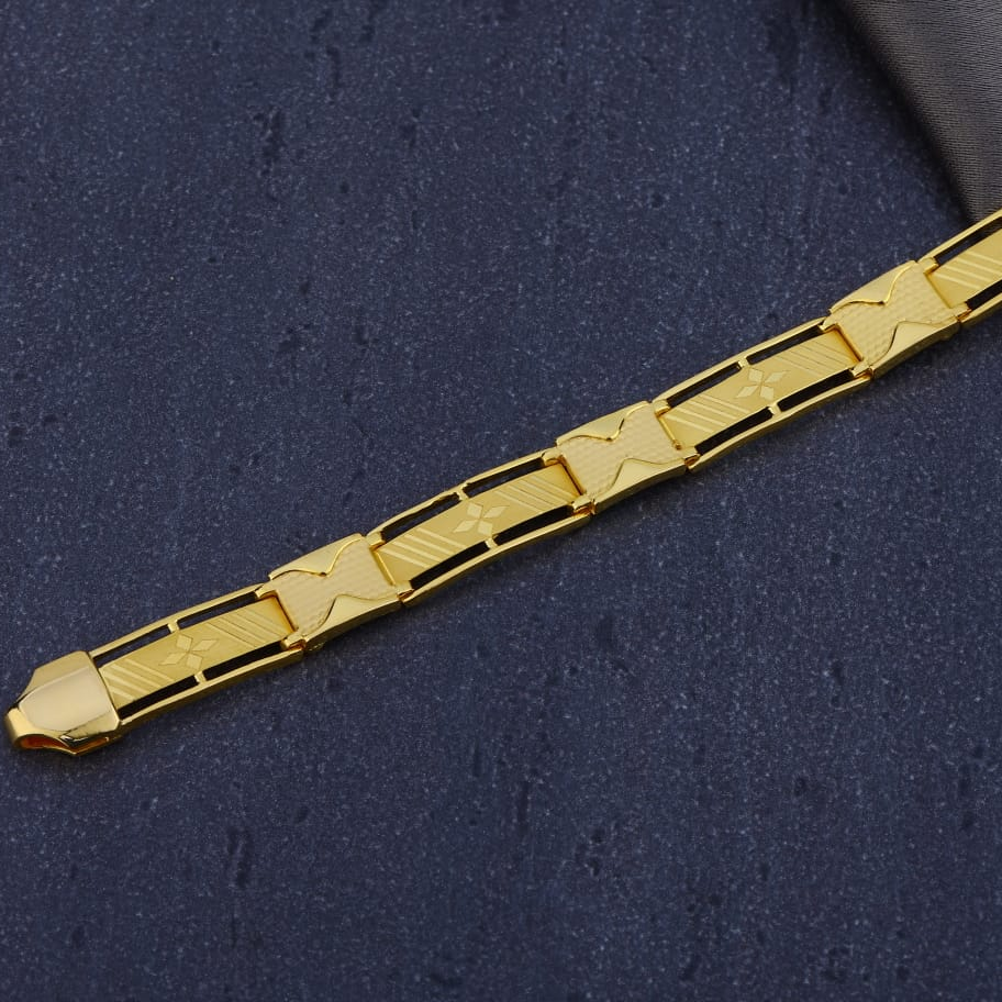 916 Gold Hallmark Mens Delicate Plain Bracelet MPB299