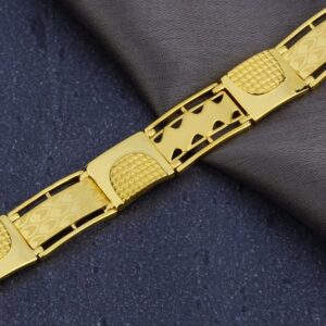 916 Gold Hallmark Mens Classic Plain Bracelet MPB298