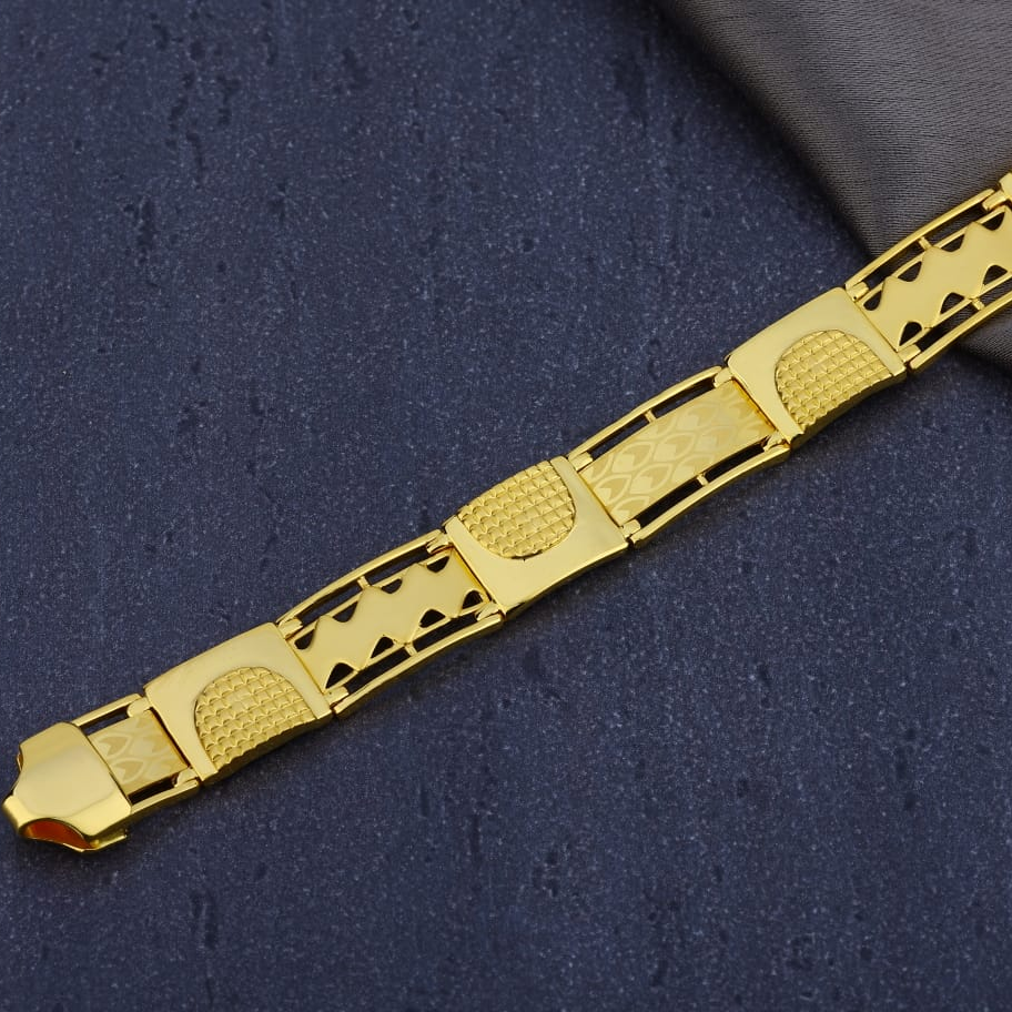916 Gold Hallmark Mens Classic Plain Bracelet MPB298