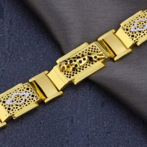 916 Gold Mens Plain Fancy Bracelet MPB294