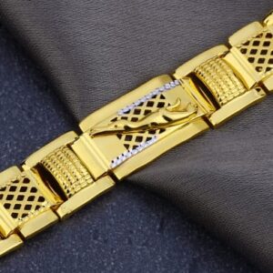 916 Gold Mens Plain Exclusive Bracelet MPB293