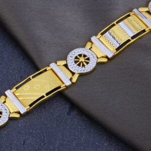 916 Gold Mens Plain Classic Bracelet MPB290