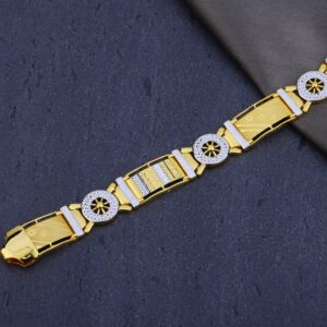 916 Gold Mens Plain Classic Bracelet MPB290