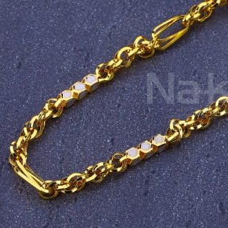 22KT Mens Gold Fancy Chain MCH879 - Image 2