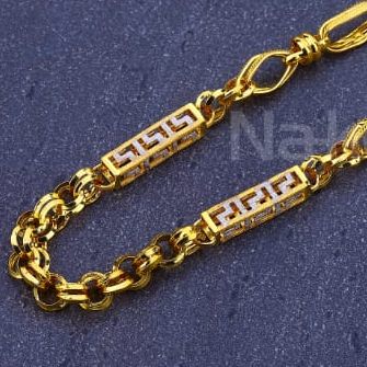 916 Mens Gold CZ Hallmark Delicate Chain MCH867 - Image 2