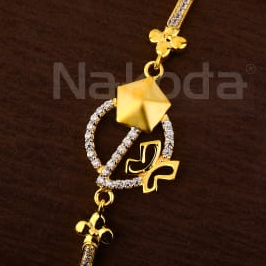 750 Gold CZ Hallmark Ladies Delicate Kada Bracelet LKB209