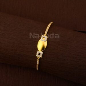 750 Gold CZ Hallmark Ladies Designer Kada Bracelet LKB208