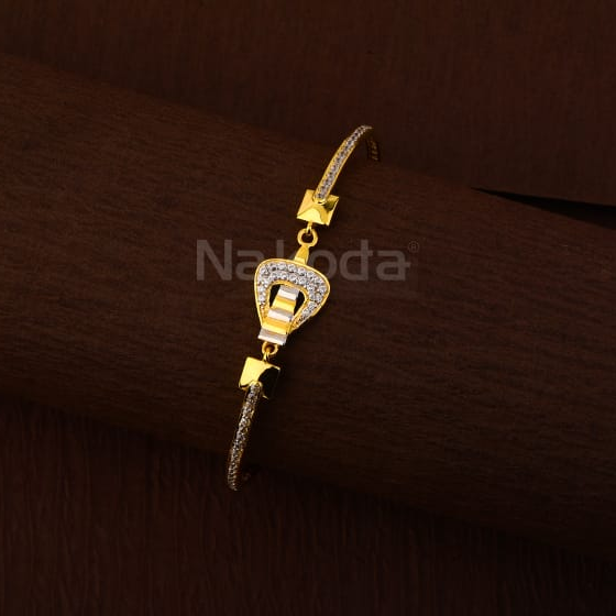 750 Gold CZ Hallmark Ladies Classic Kada Bracelet LKB207