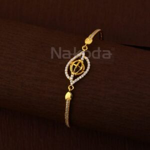 750 Gold CZ Ladies Fancy Kada Bracelet LKB204