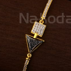 750 Gold CZ Ladies Exclusive Kada Bracelet LKB203 - Image 2
