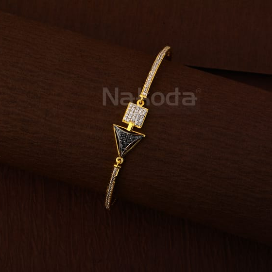 750 Gold CZ Ladies Exclusive Kada Bracelet LKB203