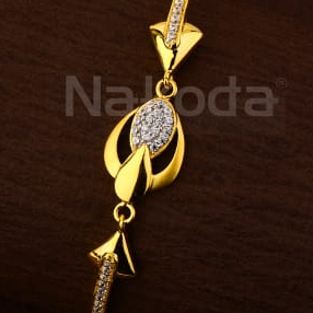 750 Gold CZ Ladies Classic Kada Bracelet LKB200