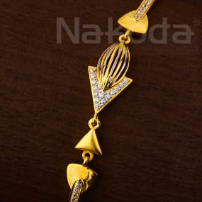 750 Gold CZ Ladies Kada Bracelet LKB199