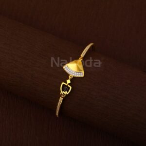 750 Gold Hallmark Delicate Ladies Kada Bracelet LKB195