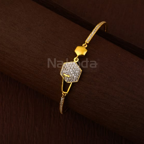 750 Gold Ladies Classic Kada Bracelet LKB186
