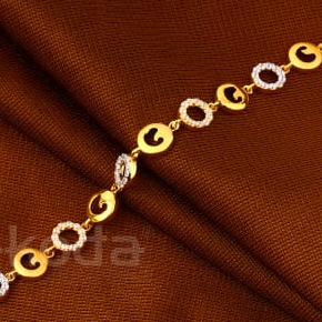 916 Gold CZ Hallmark Delicate Ladies Bracelet LB609