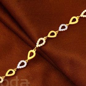 916 Gold CZ Ladies Fancy Bracelet LB604 - Image 2