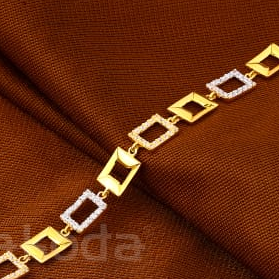 916 Gold CZ Ladies Classic Bracelet LB601 - Image 2