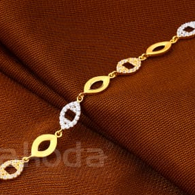 916 Gold CZ Ladies Bracelet LB600